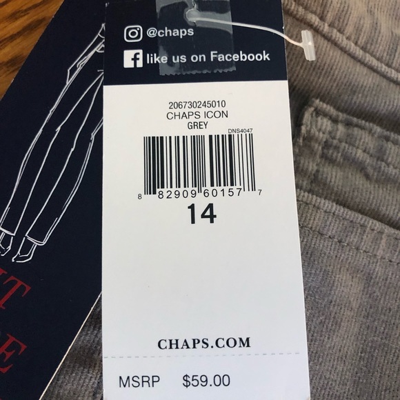 NWT Women’s Chaps Straight Leg Corduroy Pants. Size 14. Ivory - Picture 6 of 7